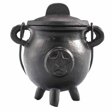 Cast Iron Cauldron with Pentagram 6.5 x 13 cm