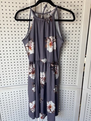 Slig Halter Dress Summer Sleeveless Purple Floral Print NWT Size Small
