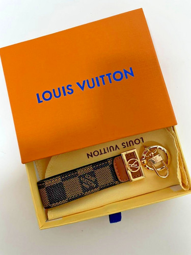 Louis Vuitton Dragonne Key Holder Key Chain LV Damier Brown + Dust Bag
