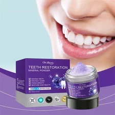 Purple Cleansing and Whitening Tooth Powder Teeth Cleansing Fresh Breath 50g