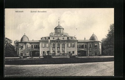 Weimar, das Schloss Belvedere, Ansichtskarte 