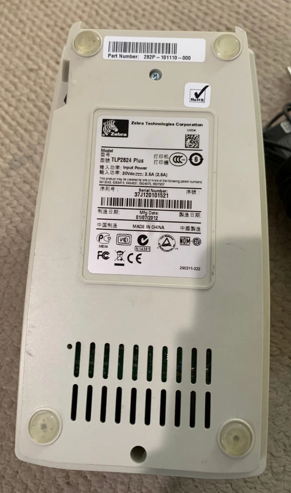 ZEBRA TECHNOLOGIES TLP2824 (282P-101111-000) PLUS THERMAL LABEL PRINTER - Image 2 of 4