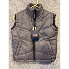 Phat Farm Puffer Vest Boys Size 6 Gray Quilted Sleeveless Zip Front Padded Coat