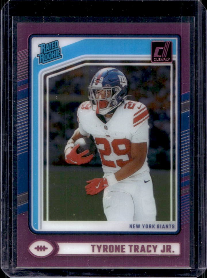 2024 Panini Clearly Donruss Tyrone Tracy Jr. Pink Rated Rookie #100 Giants