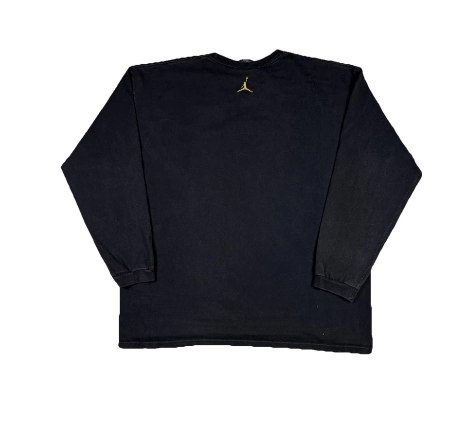 Vintage Air Jordan Black Long Sleeve T Shirt Embroidered size 2XL 90s - Image 2 of 4