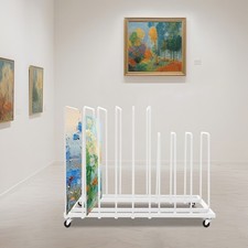 Art Storage Rack W/ Rolling Casters Art Display Rack Stand For Artwork, Posters