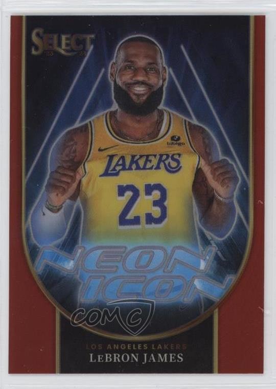 2023-24 Panini Select Neon Icons Red Prizm LeBron James #12 0t30
