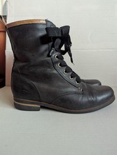 J Shoes Empress black ankle boots, size 4.  Flat, zip  and lace up.