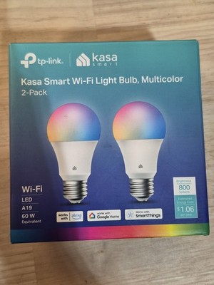 Kasa Smart WiFi Color Changing Dimmable Bulbs (2-Pack, Multicolor)