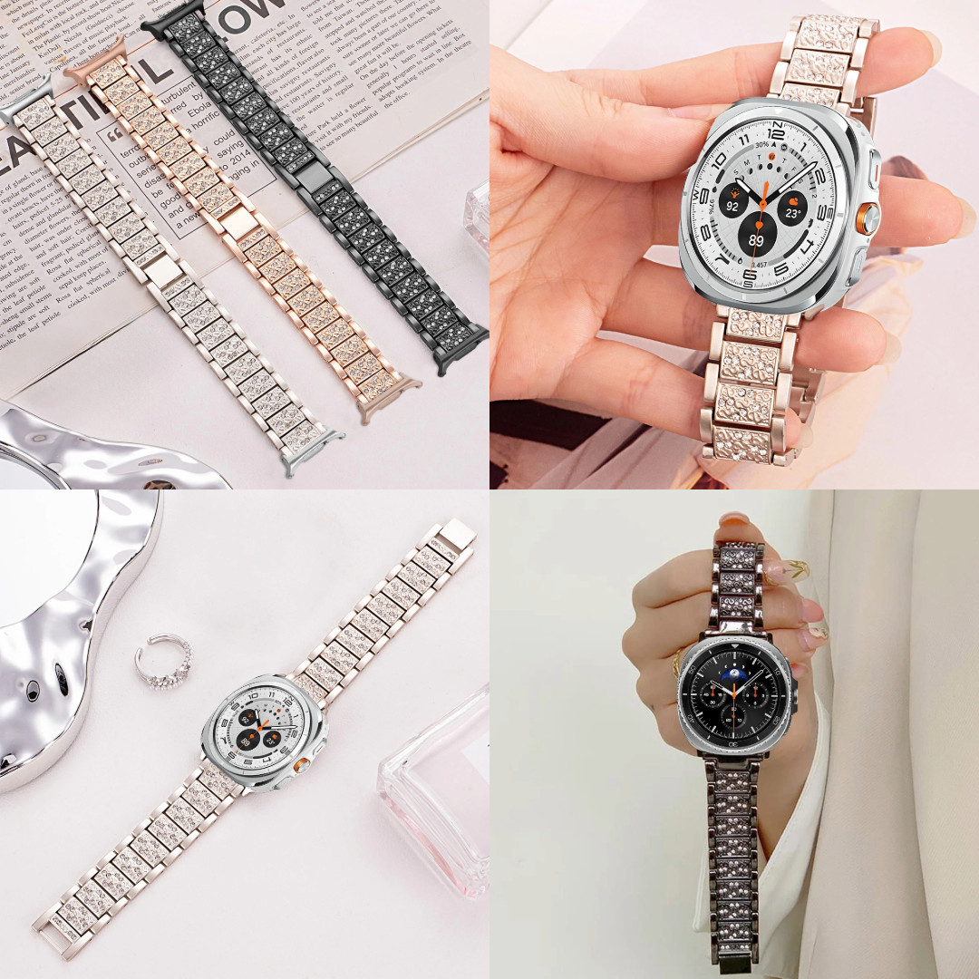 Luxury Diamond Metal Band for Samsung Galaxy Watch 8 40 44mm Classic 46mm Women