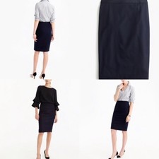 NWT J Crew No 2 Cotton Pencil Skirt / Navy