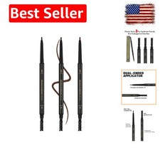 3Pcs Waterproof Eyebrow Pencil Dark Brown, Eye Brow Pencil Brn with Spoolie ...