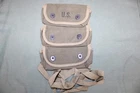 US Military Issue WW2 Era Grenade Pouch 3 Pocket OD Green Canvas Pouch 1944 JK74