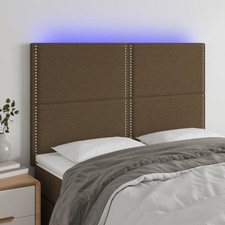 Cabecero con Luces LED Cabezal Tapizado Ajustable de Cama Dormitorio Tela vidaXL