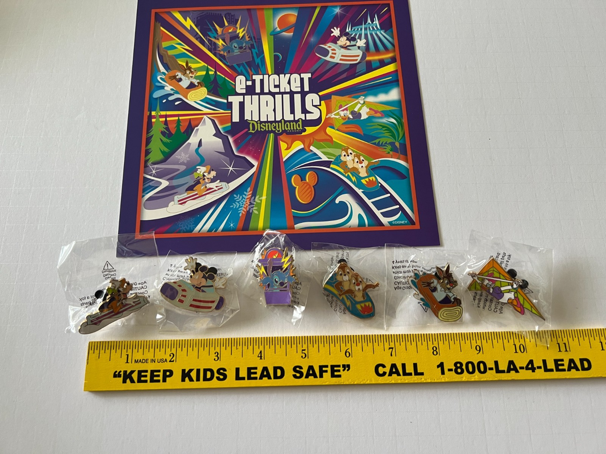 Disneyland E-Ticket Thrills 2006 GWP Pin Set of 6 Gift With