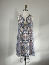 Lavender Brown Silk Shift Dress Small Boho Colorful Dainty Lightweight Lined