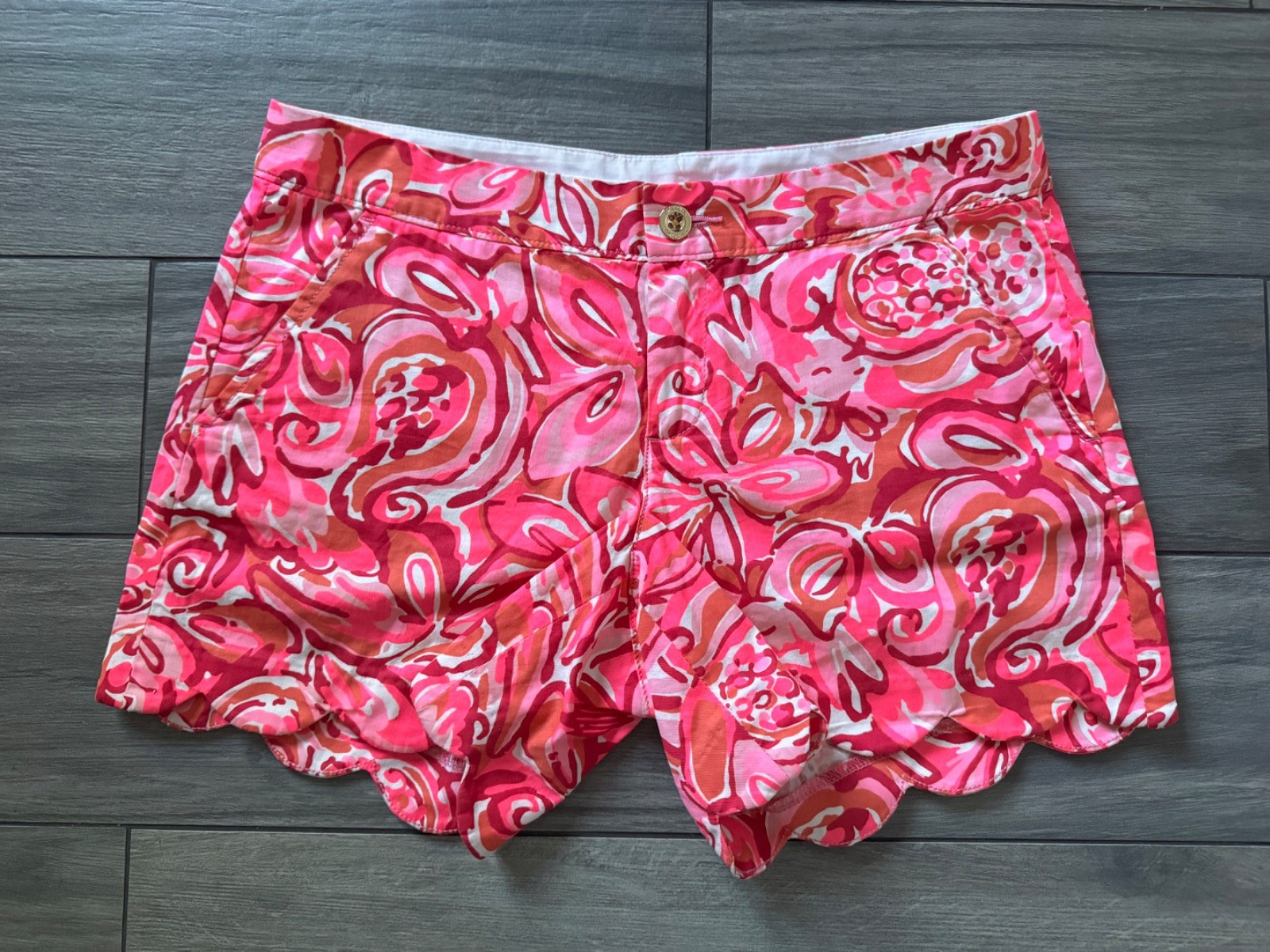 Lilly Pulitzer Buttercup Short, Pink Pout Mango Salsa, Euc, 4