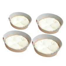 Cotton Rope Woven Cat Bed Basket with Cushion Pet House for Claws