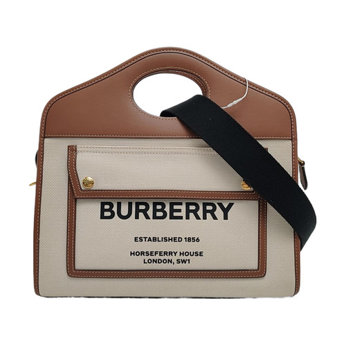 BURBERRY Pocket Shoulder bags Cloth White Free Shipping | Duties Paid