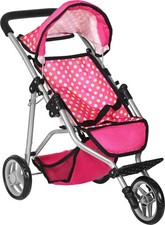 Fash N Kolor - Baby Doll Stroller with Adjustable Canopy Toy Storage Basket...