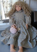 FAB 1990'S PORCELAIN BLONDE CURLY 32" PAULINE BJONNESS JACOBSEN LEANDRA DOLL