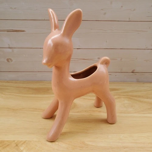 Vintage Shawnee Pottery USA Ceramic Deer Planter Mid Century Modern Kitsch Decor