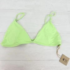 Free People x Toast Swim Size XL Nomi Fixed Triangle Bikini Top Green Beach NWT
