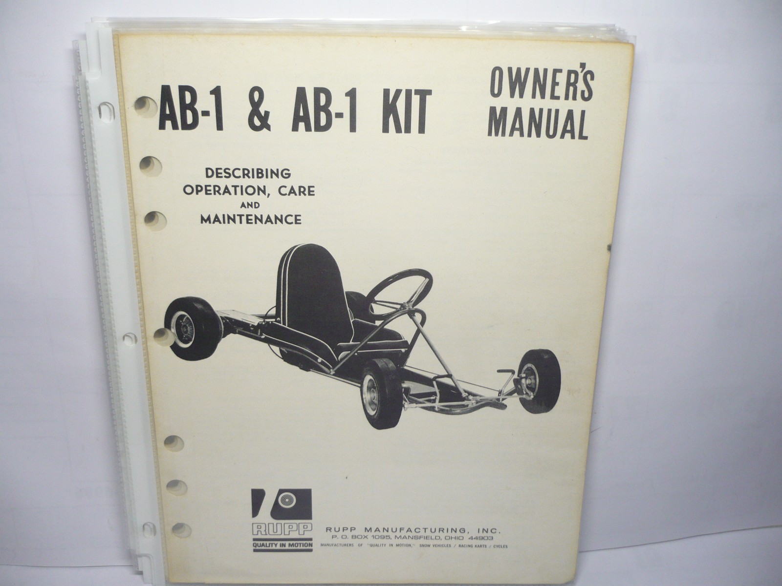 RUPP ORINGAL AB-1/AB-1 KIT OWNERS MANUAL | eBay