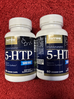 2x Jarrow Formulas 5-HTP 100mg Supports Serotonin Synthesis 60 Caps Exp 3/25