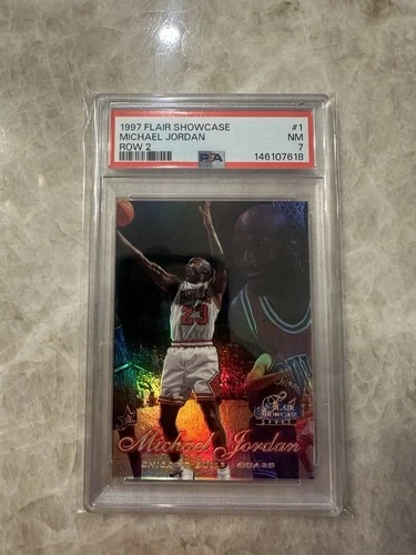 1997-98 Flair Showcase Row 2 Michael Jordan #1 PSA 7 NM HOF Chicago Bulls Card