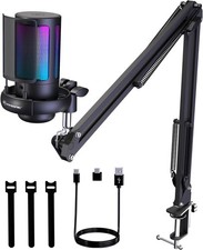 USB Gaming Microphone with Boom Arm and Pop Filter