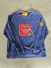 Disney Parks Sweater Adult L Blue Retro Mickey Mouse Crew Neck Sweatshirt Mens