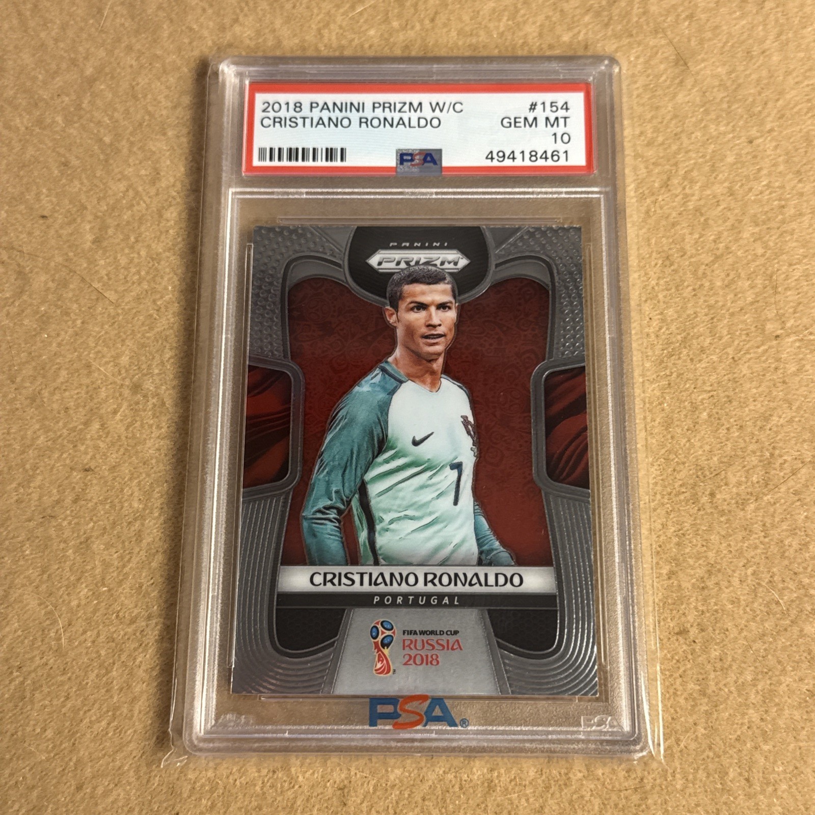 2018 PANINI PRIZM WORLD CUP #154 CRISTIANO RONALDO PSA 10 Portugal