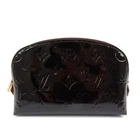 Louis Vuitton Monogram Vernis Pochette Cosmetic Pouch Amarante M91495 Used F/S
