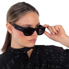 Saint Laurent Dark Grey Rectangular Ladies Sunglasses SL 713 001 53