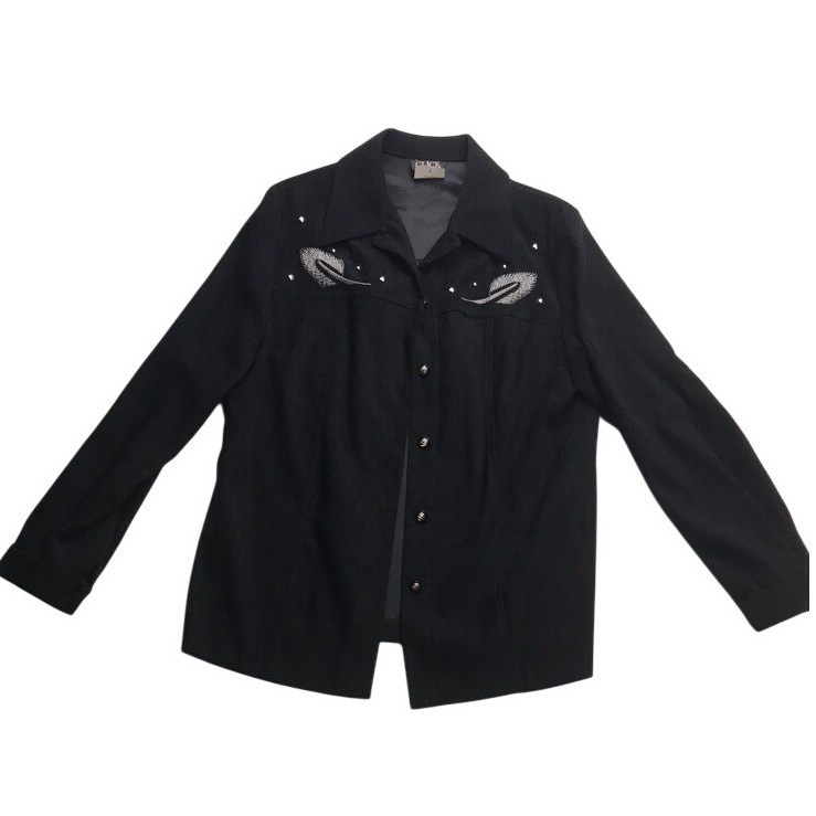 Chaqueta Western Click Soft Advance by Camper Negra Bordada Talla 8 Canadá