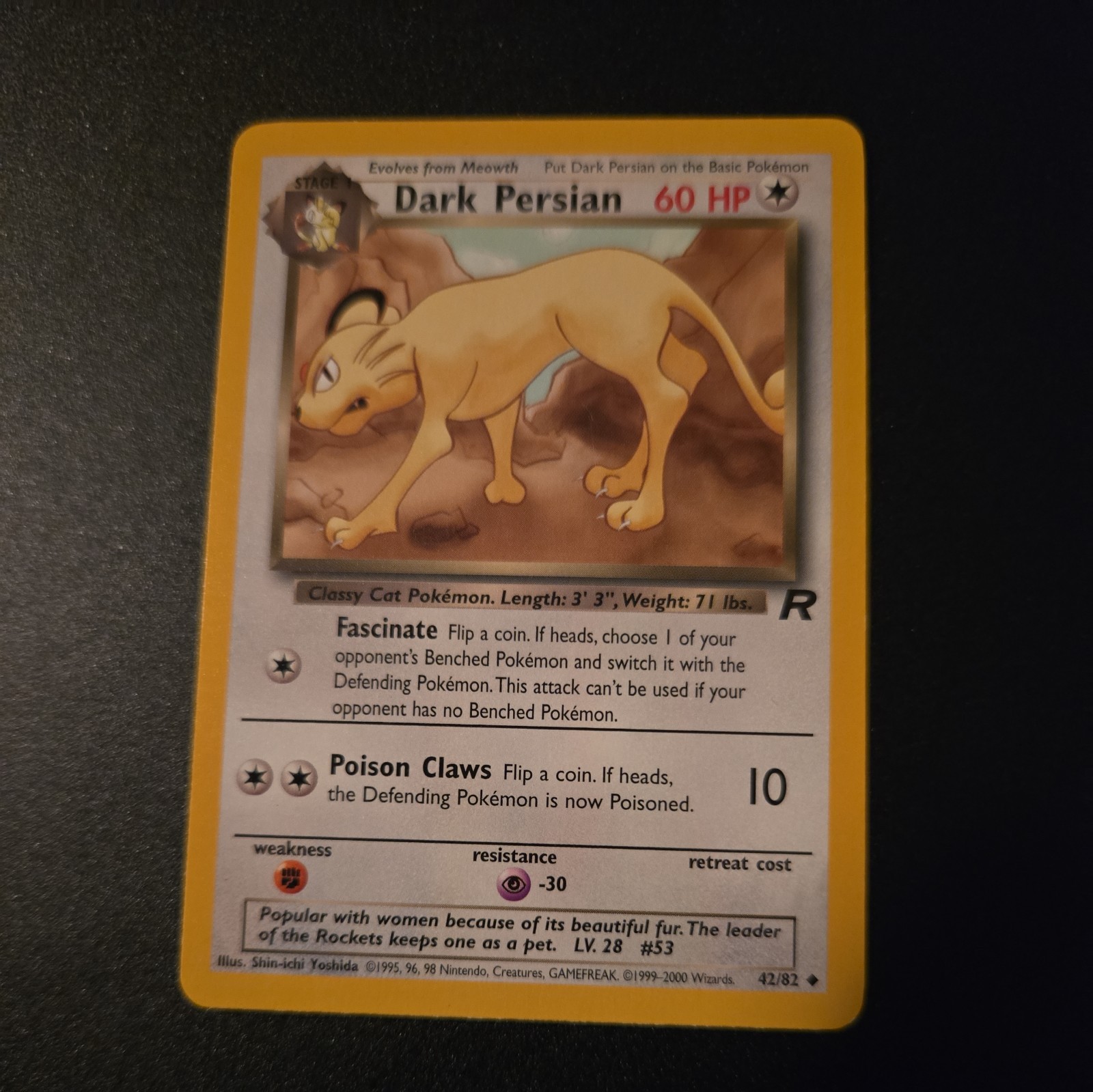 Dark Persian 42/82 Team Rocket Pokemon TCG WOTC Non-Holo