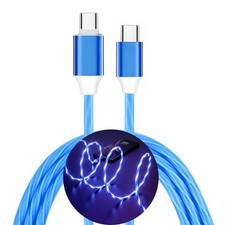 3.3FT 60W/3A Light up USB C to C Cable Fast Charging 3.3FT, Blue