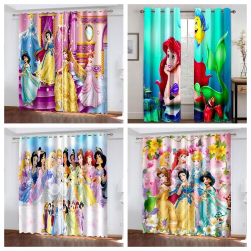 Kids Eyeproof Curtains 3D Disney Princess Curtain Eyelets Darkening Curtain - Picture 1 of 17