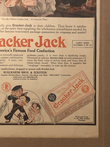1919 Cracker Jack Popcorn & Peanuts PRINT AD Children - Good For Them VTG 1910s - Picture 5 of 5