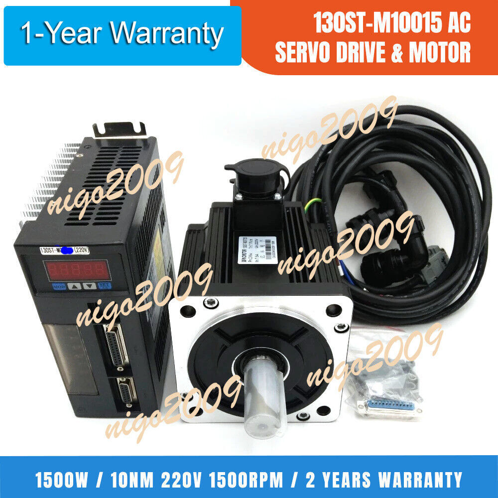 130ST-M10015 AC Servo Motor Driver Kit 130mm 1.5KW 10Nm 220V 1500rpm Food Proces