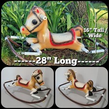 Vintage 1950  s Spring Mount Rocking Horse Blow Mold 28  L 16  x 16  CLEAN VG RARE