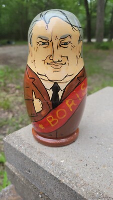 5 Russian Nesting Dolls Set Wood Paper Some Condition Issues