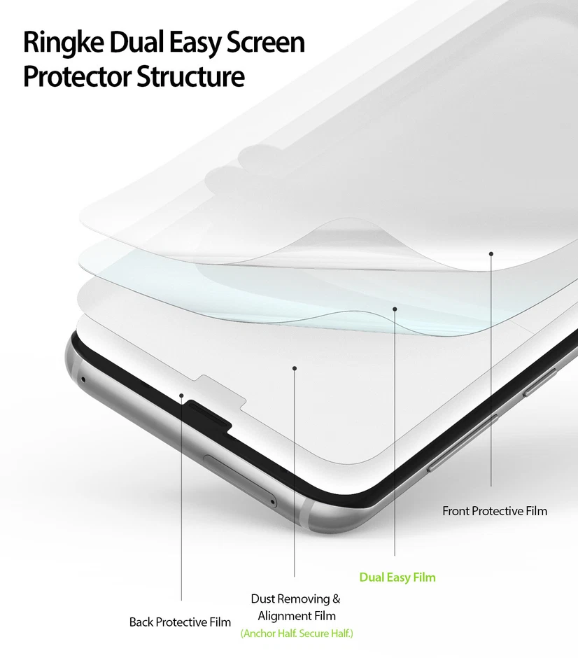 Protector de pantalla para Samsung Galaxy S8 Plus | Ringke [Doble] Película de cobertura completa [2 piezas] Foto 2 de 4