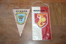 S6269: 2 St&uuml;ck Wimpel Ehrengabe Warszawa Kielce Polen Ca. 13x21 Cm