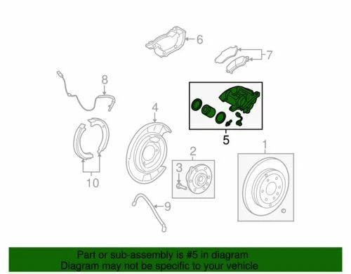 Pinza trasera del lado del conductor genuina GM 2007-2019 Cadillac Buick GMC Saturn 15855609 Foto 2 de 2