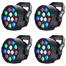  4 Eliminator Mini Par LED DMX Par Wash Lights For DJ/Stage/Clubs/Bars/Events
