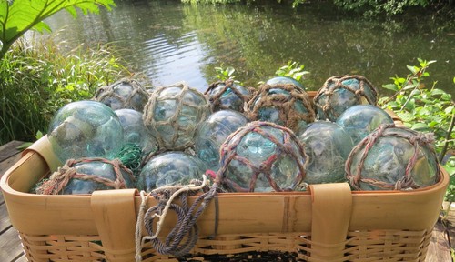 Japanische Glas Angeln Schwimmer 3-3,5" Lot 16 Netze/Einfach Maritim Dekor USA BZ - Bild 11 von 12