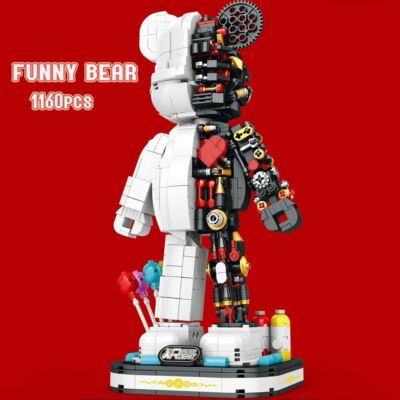 Building Blocks Set Idea Half Bear Clear Robot Brick Model Kids DIY Toy 6303