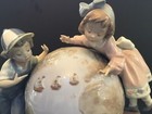 LLADRO Figurine #5847 The Voyage Columbus Children Exploring Globe Signed w/ Box — photo 5